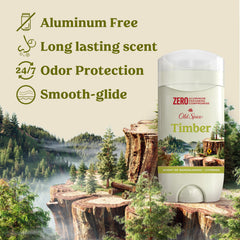 Old Spice Timber sandalwood note highlights a masculine, fresh scent.