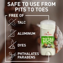 Old Spice Fiji ingredient label highlights aluminum-free formula.