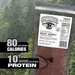 Old Trapper outdoor-ready jerky pack, ideal for hiking snacks.