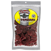 Old Trapper Teriyaki beef jerky bag highlighting premium packaging for on-the-go snacking