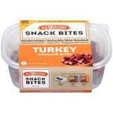 Old Wisconsin Turkey Snack Bites smoky closeup, high-protein on-the-go snack.