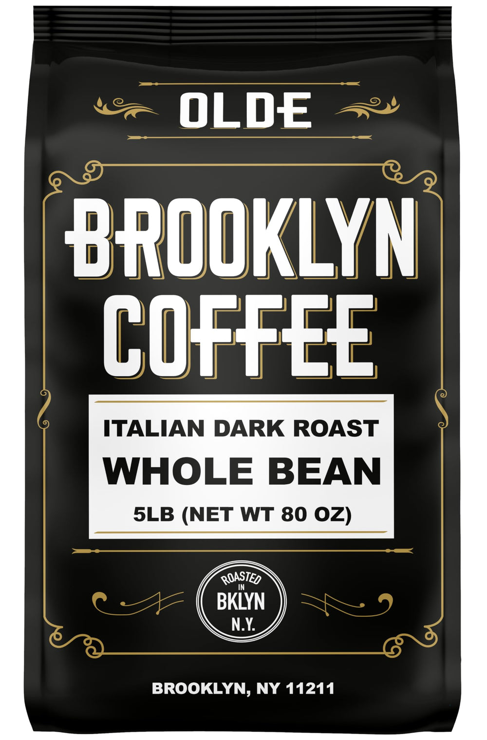 OLDE BROOKLYN COFFEE Italian Dark Roast whole bean for a bold, versatile brew.