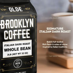Olde Brooklyn Coffee strong aroma close-up of beans