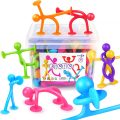 OleOletOy suction fidget bath toy stretch pose for creative play.