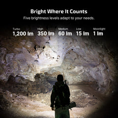 OLIGHT ArkPro Lite red light preserves night vision during navigation