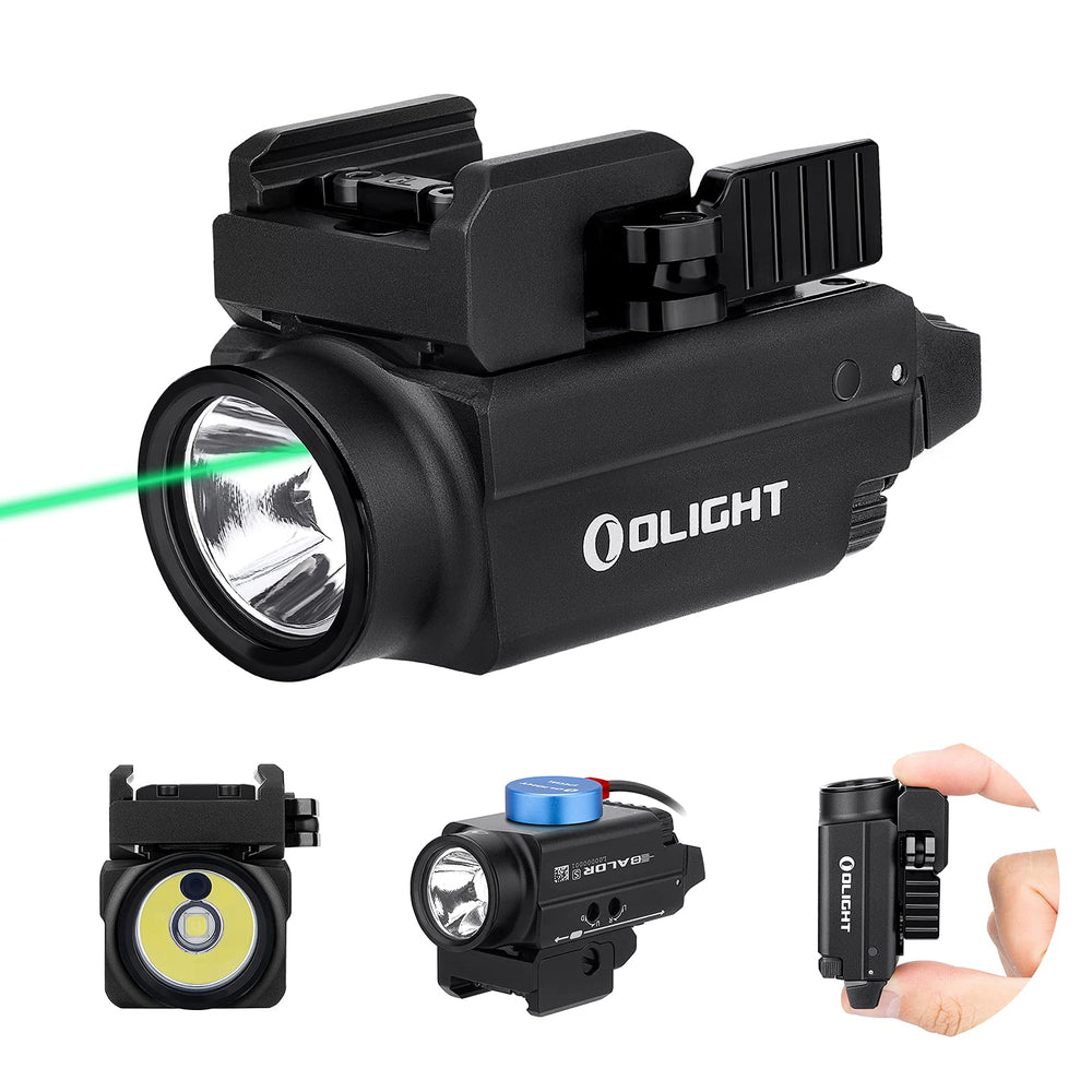 OLIGHT Baldr S green beam improves target identification in low light.