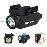 OLIGHT Baldr S green beam improves target identification in low light.