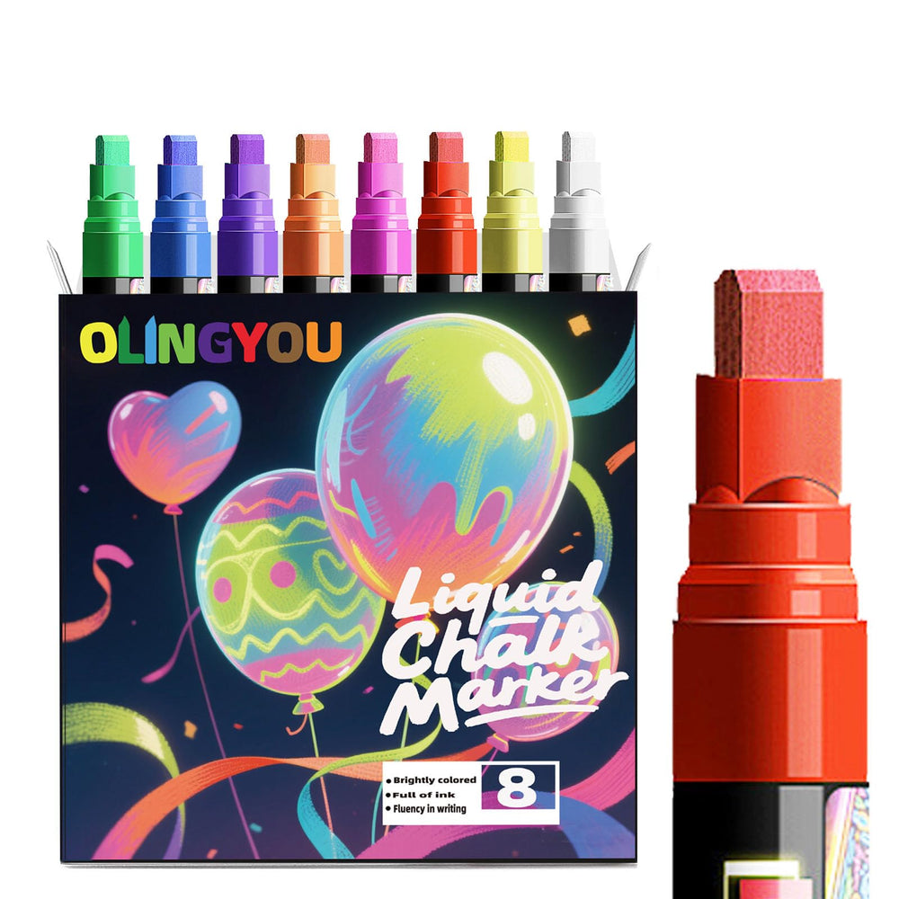 OLINGYOU window marker in eight colors for glass writing and decoration.