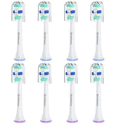 OLINS KAKO replacement brush heads for Philips Snap-On handles, 8-pack for thorough everyday cleaning.
