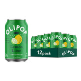 OLIPOP Lemon Lime can showcases gut-friendly prebiotics and plant fiber