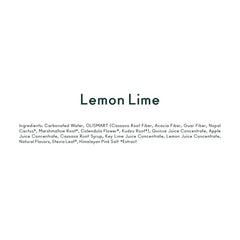 OLIPOP Lemon Lime label closeup, natural ingredients highlighted
