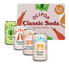 OLIPOP Vintage Cola can, a flavorful prebiotic option for a refreshing break.
