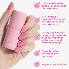 Olive and June Nail Strengthener before and after nails highlight improved strength