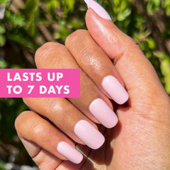 Olive & June Classic short squoval nails in tutu pastel pink for salon vibes.