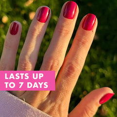Olive and June Mulberry Maroon nails with the 32-piece set for a natural look