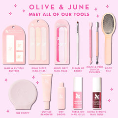 Olive & June Ultra Strong Nail Glue press-on nails on hand for extended wear
