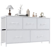 OLIXIS 5-drawer dresser with wood top for bedroom organization and style