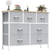 OLIXIS 7-drawer dresser with bedroom top for neat storage and display.