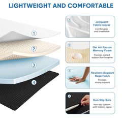 OLIXIS tri-fold mattress ready for travel use in car or cabin