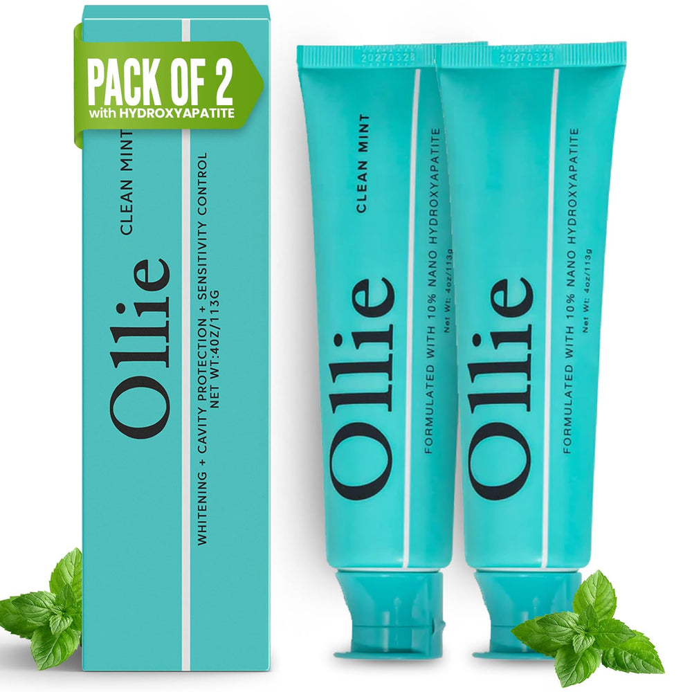 Ollie Clean Mint toothpaste pack (4 oz) for enamel-friendly care and whitening potential