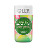 OLLY Big 10 Probiotic bottle demonstrates a daily gut balance routine.