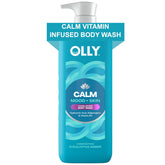 OLLY Calm Mood Skin Body Wash bottle highlights barrier-supporting hydration.