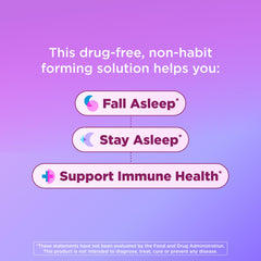 OLLY Immunity Sleep bottle and a nighttime routine scene