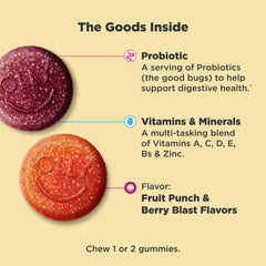 OLLY Kids multivitamin gummy berry closeup showcases tasty nutrition.
