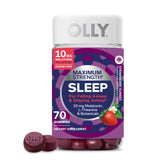 OLLY Max Strength Sleep Gummies bottle front for a calm bedtime routine.