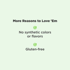 OLLY Probiotic Gummy label close-up highlighting gluten-free formula and no artificial colors.