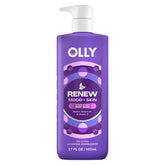 OLLY Renew bottle front shows nourishing cleanser for skin support and nightly ritual