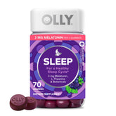 OLLY Sleep Gummies bottle with 3 mg melatonin for a calm nightly routine.