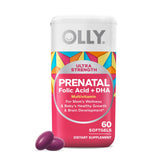 OLLY Prenatal Softgels bottle front view for daily prenatal support.
