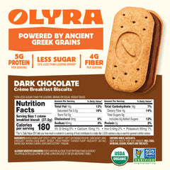 Olyra healthy snack individual pack highlights portable, low-sugar biscuits for busy days.