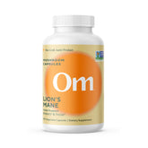 Om Mushroom Lion’s Mane capsules bottle for daily cognitive support.