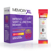 OmegaXL MemoryXL cranberry-lemon stick pack for on-the-go focus and memory support.