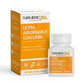 OmegaXL TurmericXL bottle front view promoting joint support and branding.