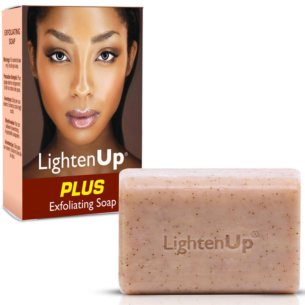 OMIC Lighten-Up exfoliating soap 200g packshot highlights the brightening formula for radiant skin