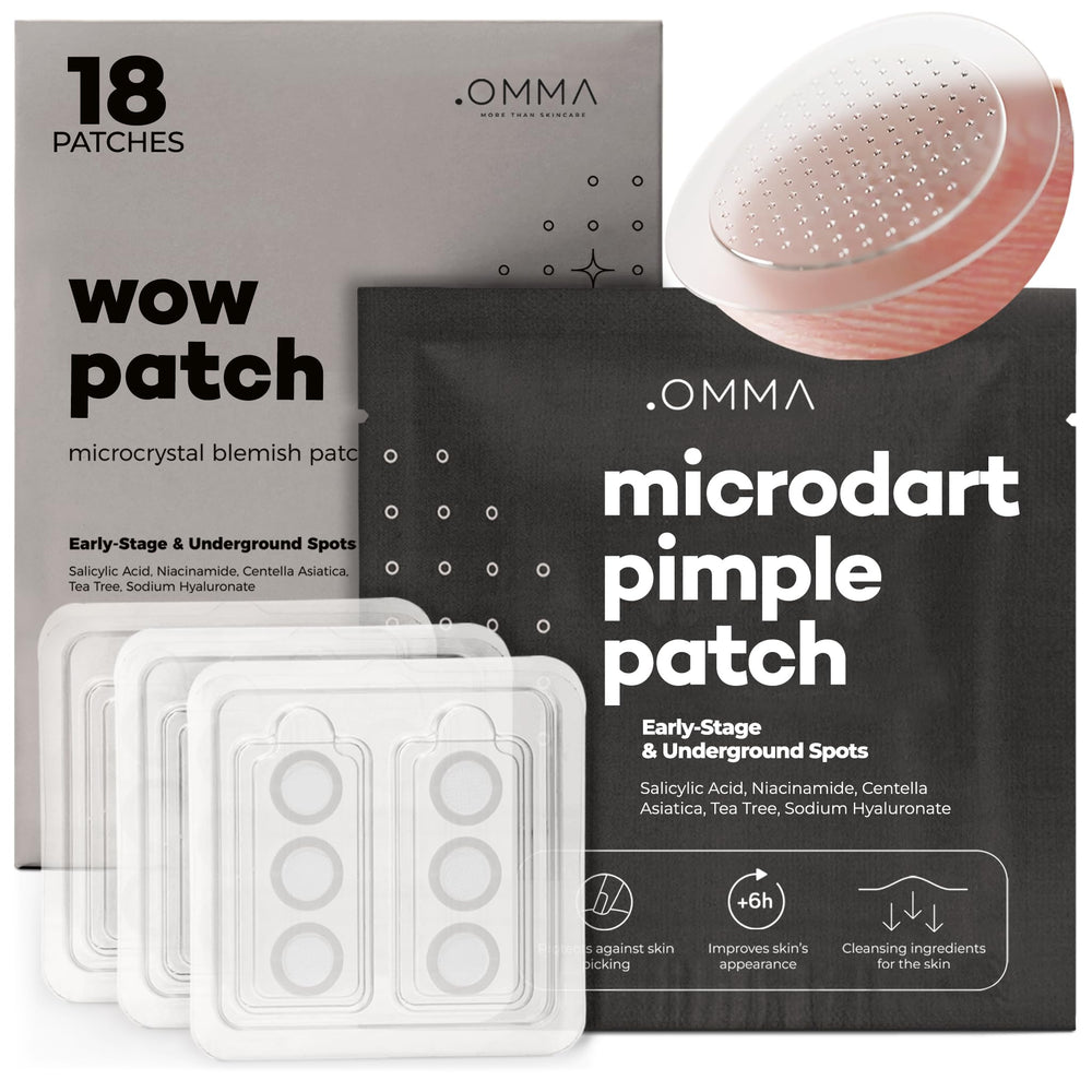 OMMA microdart patch close-up showing deep delivery via microdarts