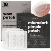OMMA microdart patch close-up showing deep delivery via microdarts