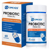 OMOGS Probiotics bottle with capsules for daily gut support