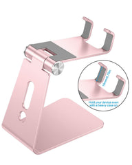 OMOTON C2 aluminum stand side view emphasizes sturdy base and metal construction.