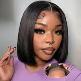 Omswet Wear and Go Bob Wig with HD lace closure for natural, seamless hairline.