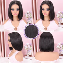 Omswet Wear and Go Bob Wig with pre plucked hairline for soft defined edge.