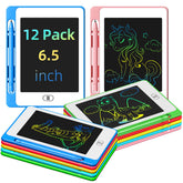 OMXDG 12-pack 6.5-inch LCD doodle boards laid out for colorful creative play.