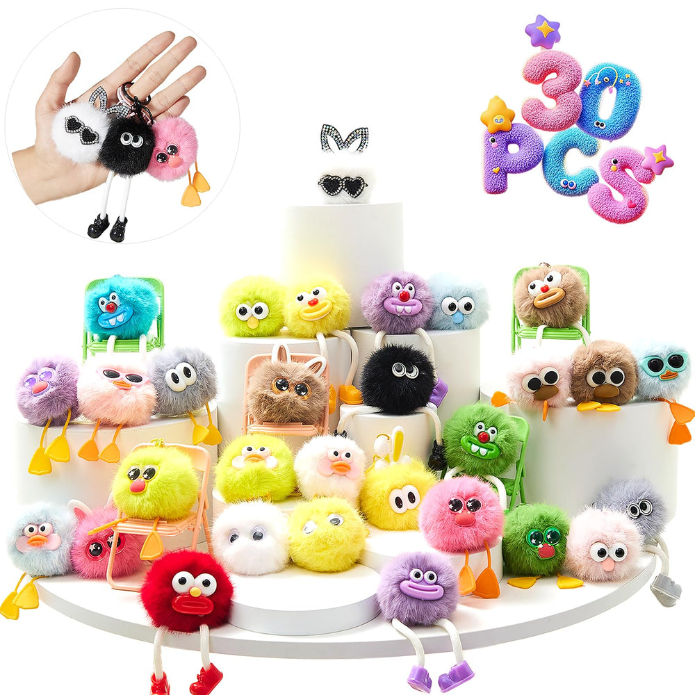 OMyFav 30pcs party favors plush keychains great for parties and gifts