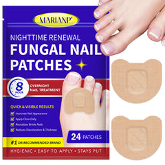 OMZOK toenail patches box shows 24 overnight treatment patches for healthier nails.