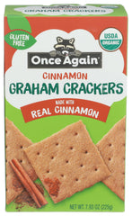 Once Again Organic Cinnamon Graham Crackers pack shot, ideal for easy snack planning.