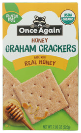 Once Again Organic Honey Graham Crackers pack shot, ideal for quick snacks.