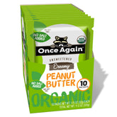 Once Again organic peanut butter packets displayed in a box for convenient snacking on the go.